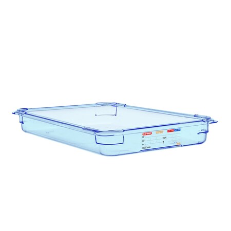 Araven FOOD PAN BPA-FREE GN1/1, 8.8qt BLUE TRANSPARENT 20 7/8" X 12 3/4" X 2 1/2" 07826